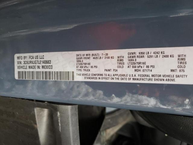 2020 RAM PROMASTER 3C6URVJG7LE140663