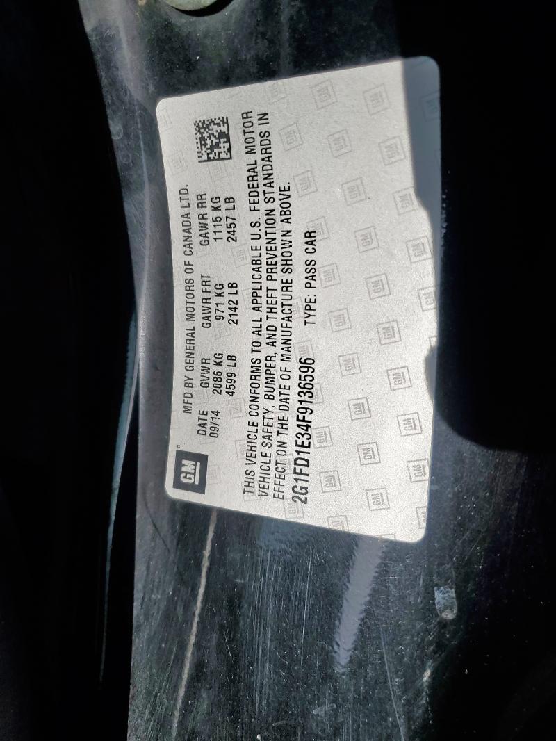 2015 CHEVROLET CAMARO LT 2G1FD1E34F9136596