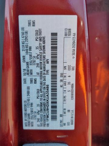 2019 FORD ESCAPE SEL 1FMCU9HDXKUA35486