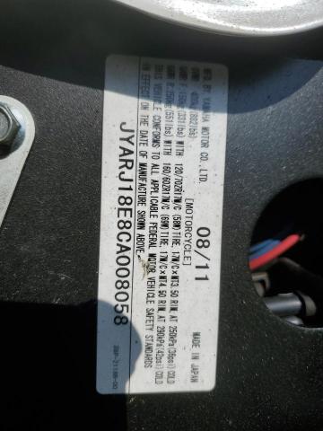 2012 YAMAHA FZ6 R JYARJ18E8CA008058