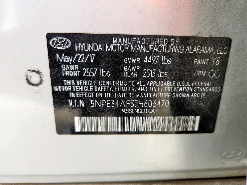 2018 HYUNDAI SONATA SPO - 5NPE34AF3JH606470
