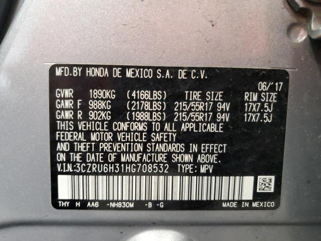 2017 HONDA HR-V LX 3CZRU6H31HG708532