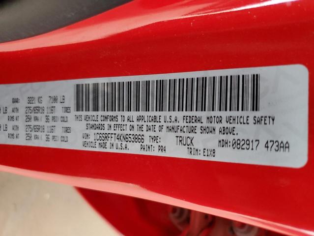 2019 RAM 1500 BIG H 1C6SRFFT4KN653866