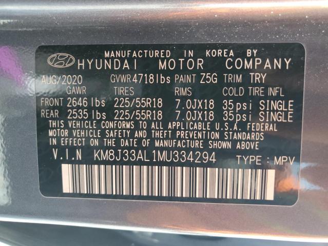 2021 HYUNDAI TUCSON LIM - KM8J33AL1MU334294