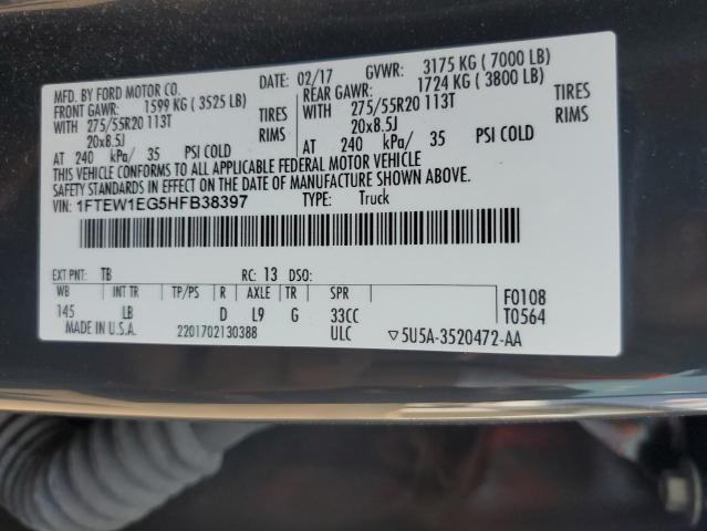 2017 FORD F150 SUPER - 1FTEW1EG5HFB38397