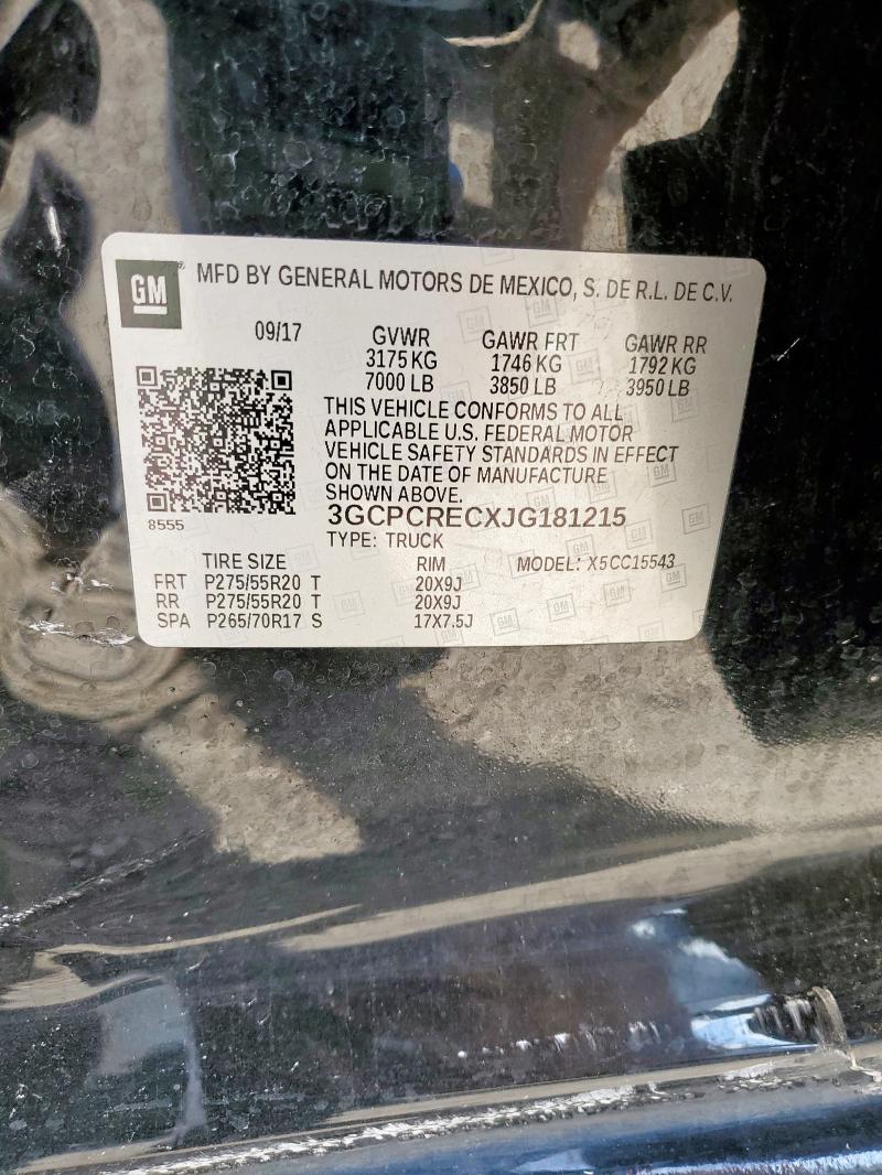 2018 CHEVROLET SILVERADO C1500 LT 3GCPCRECXJG181215