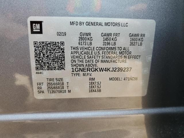 2019 CHEVROLET TRAVERSE L - 1GNERGKW4KJ239237