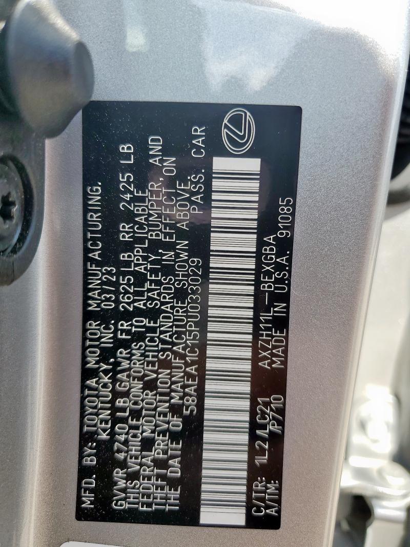 2023 LEXUS ES 300H BA 58AEA1C15PU033029