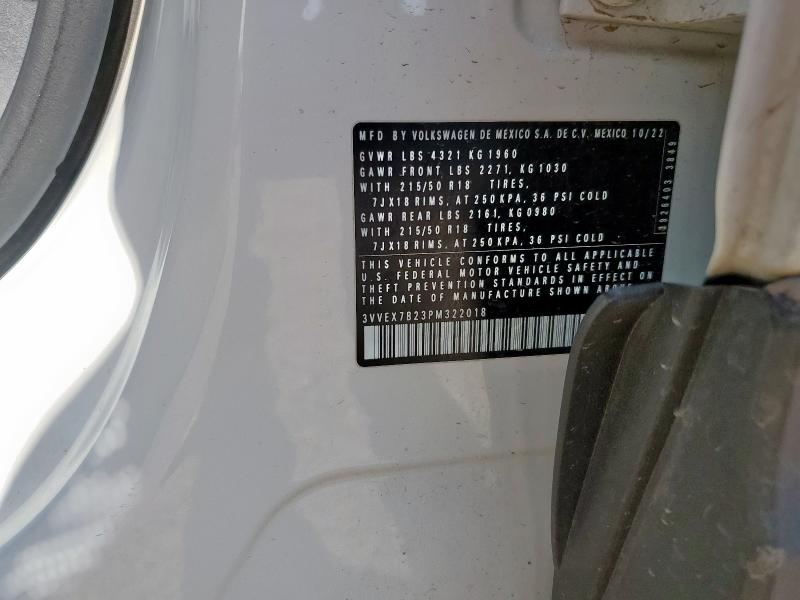 2023 VOLKSWAGEN TAOS SE 3VVEX7B23PM322018