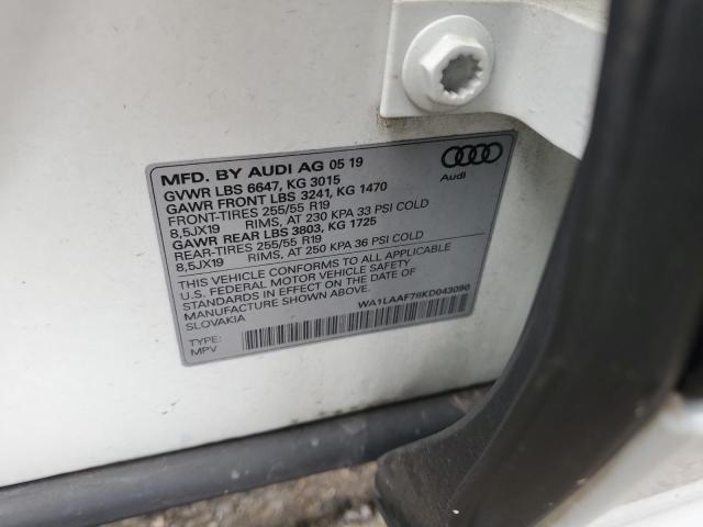 2019 AUDI Q7 PREMIUM WA1LAAF76KD043090