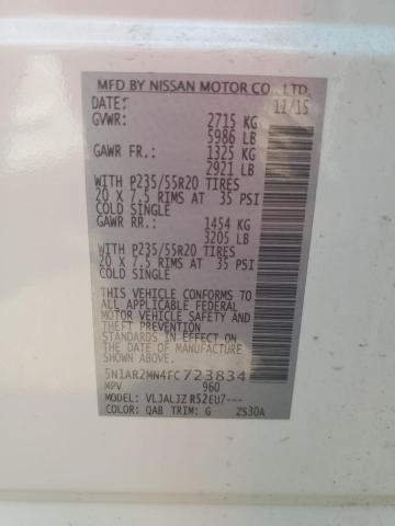2015 NISSAN PATHFINDER - 5N1AR2MN4FC723834