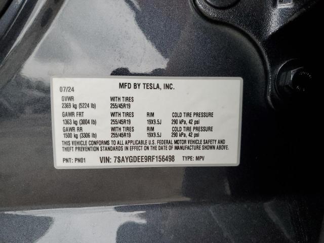 2024 TESLA MODEL Y 7SAYGDEE9RF156498