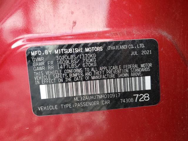 2021 MITSUBISHI MIRAGE ES ML32AUHJ7MH010917