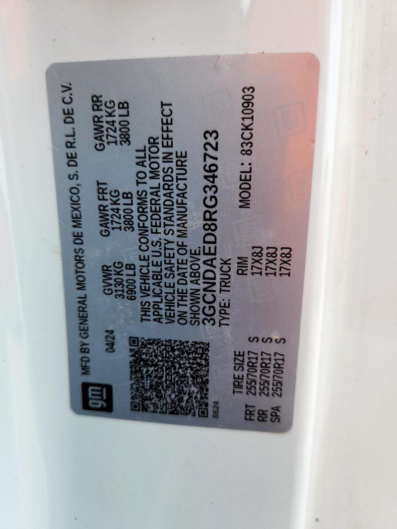 2024 CHEVROLET SILVERADO 3GCNDAED8RG346723