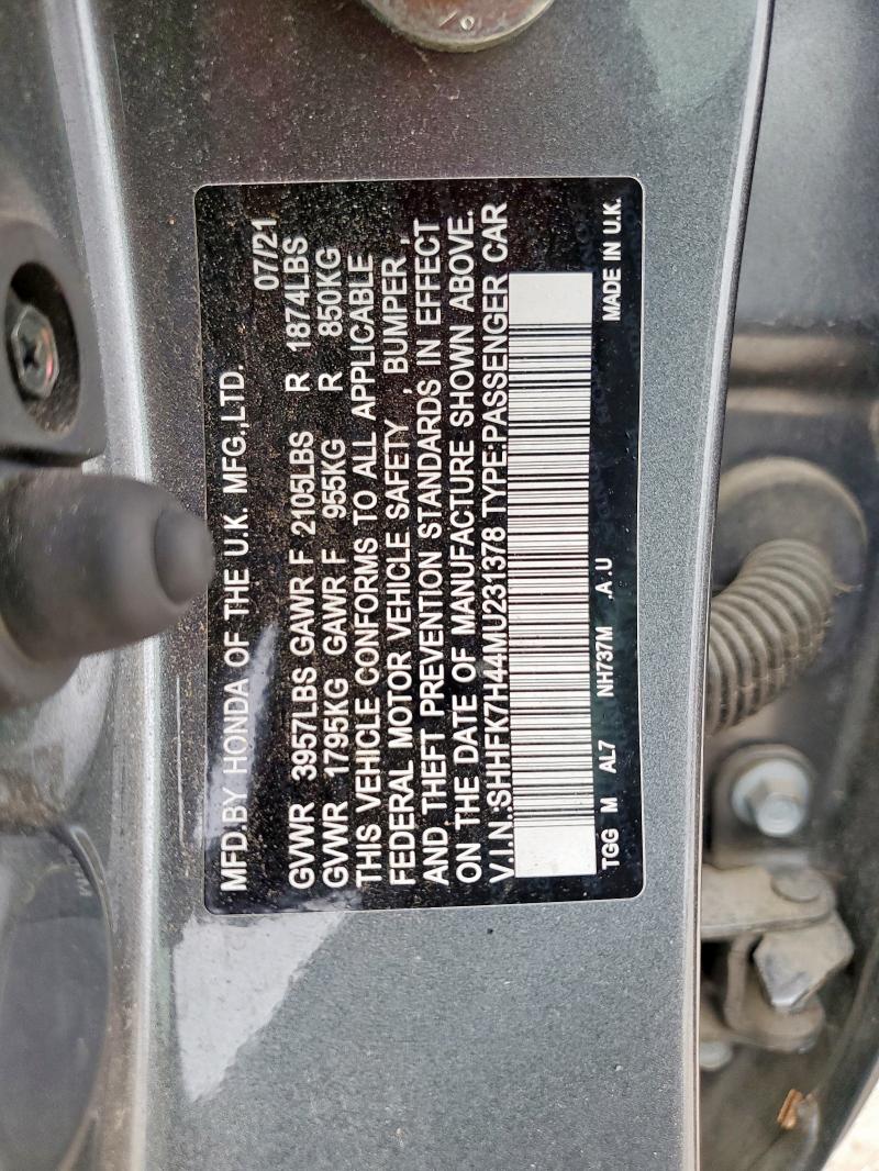 2021 HONDA CIVIC SPOR - SHHFK7H44MU231378