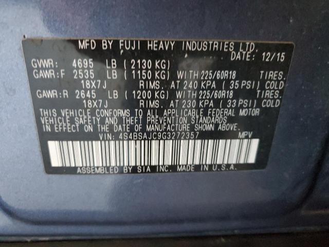 2016 SUBARU OUTBACK 2. 4S4BSAJC9G3272357