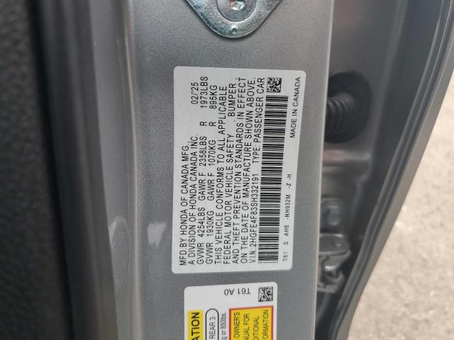 2025 HONDA CIVIC SPOR - 2HGFE4F83SH332191