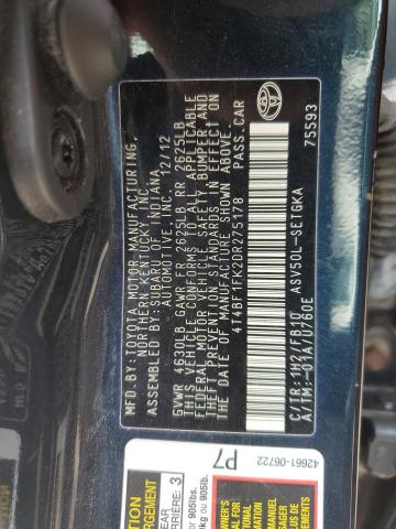 2013 TOYOTA CAMRY L - 4T4BF1FK2DR275178