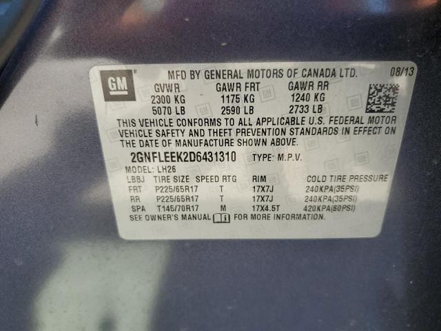 2013 CHEVROLET EQUINOX LT - 2GNFLEEK2D6431310