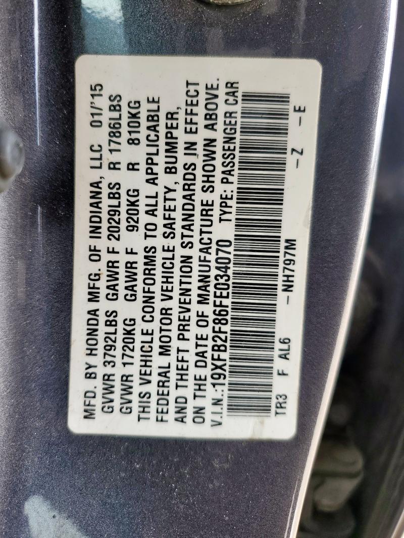 2015 HONDA CIVIC EX 19XFB2F86FE034070