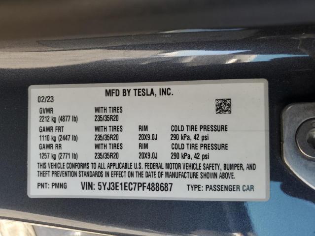 2023 TESLA MODEL 3 5YJ3E1EC7PF488687