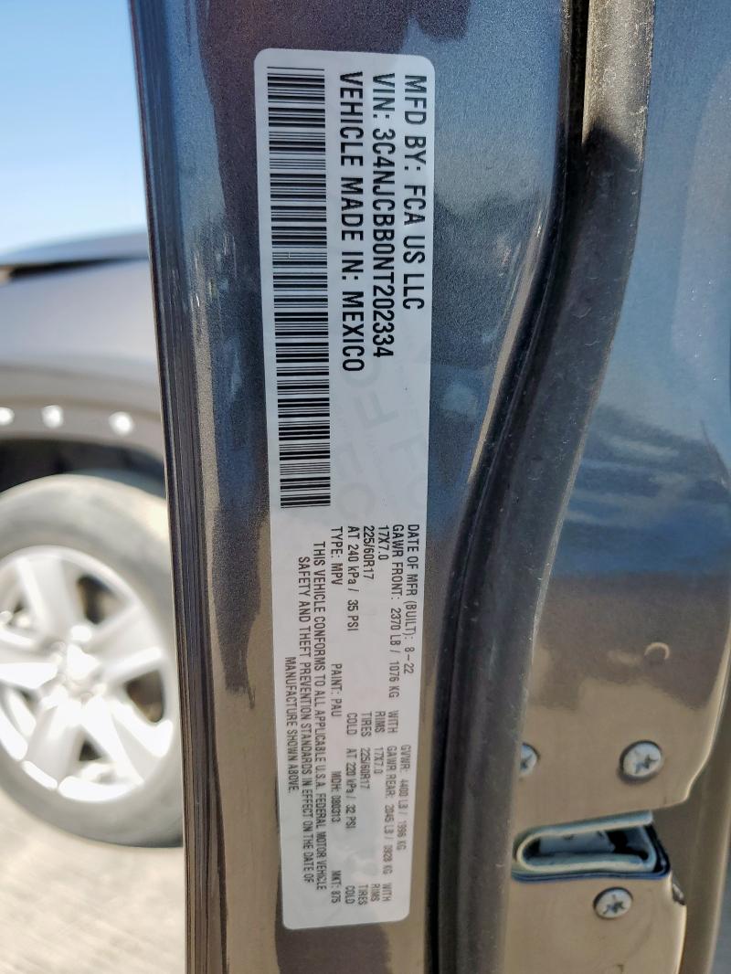 2022 JEEP COMPASS LA 3C4NJCBB0NT202334