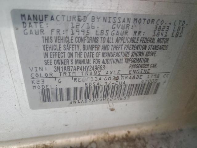 2017 NISSAN SENTRA S 3N1AB7AP4HY249683