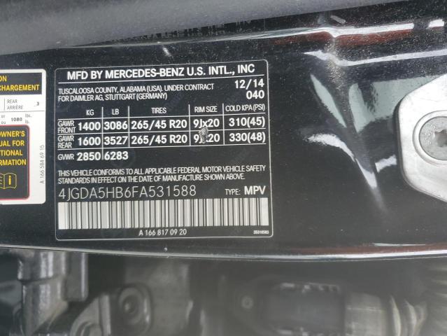 2015 MERCEDES-BENZ ML 350 4MA 4JGDA5HB6FA531588
