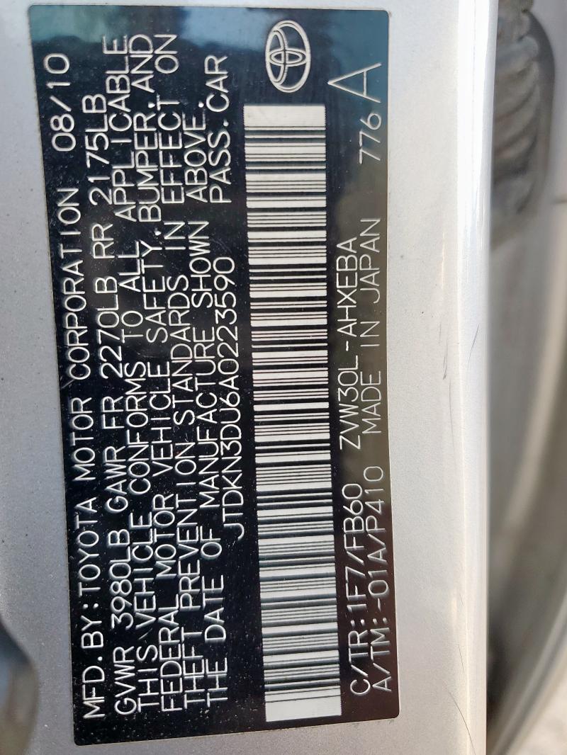2010 TOYOTA PRIUS - JTDKN3DU6A0223590