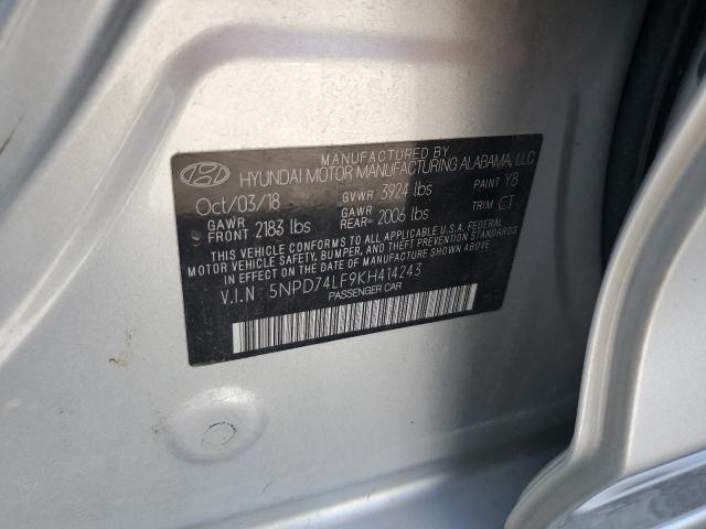 2019 HYUNDAI ELANTRA SE - 5NPD74LF9KH414243
