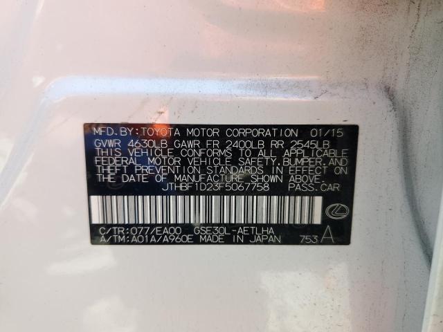 2015 LEXUS IS 250 JTHBF1D23F5067758