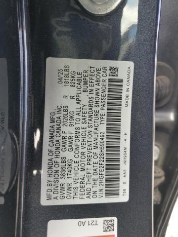 2025 HONDA CIVIC LX 2HGFE2F22SH590492