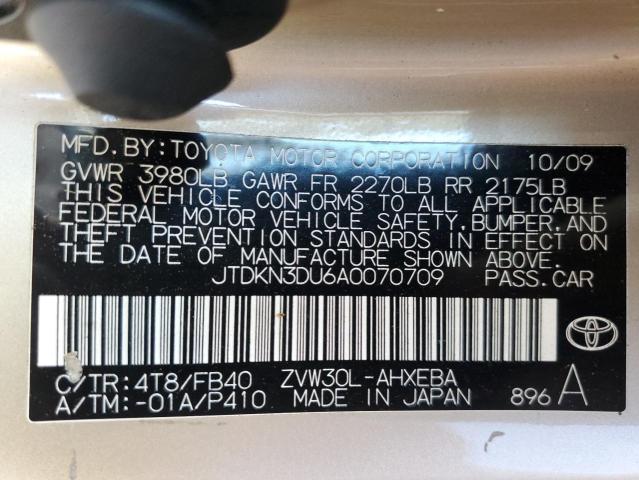 2010 TOYOTA PRIUS - JTDKN3DU6A0070709