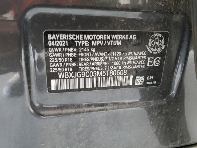 2021 BMW X1 XDRIVE2 WBXJG9C03M5T80608