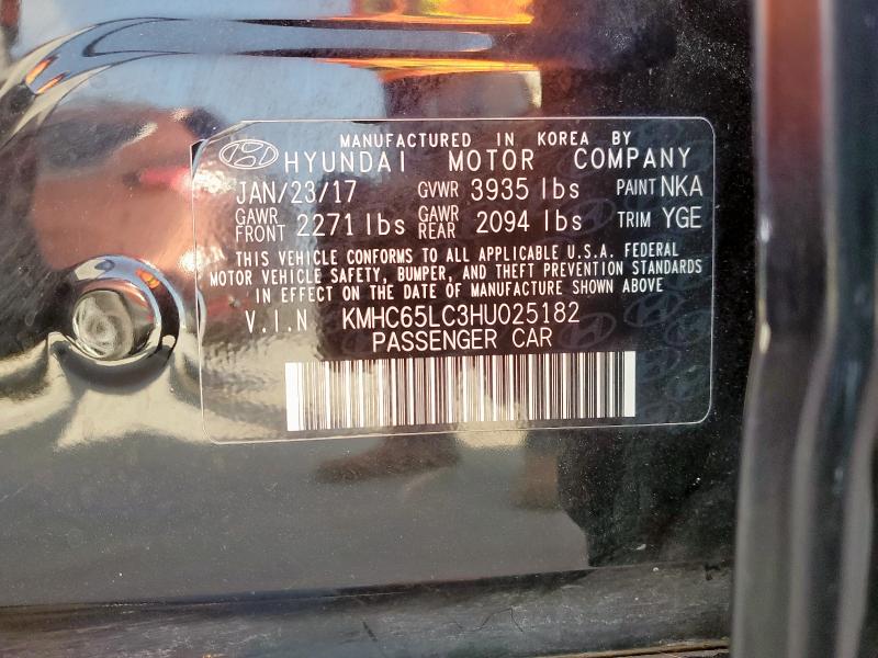 2017 HYUNDAI IONIQ BLUE KMHC65LC3HU025182