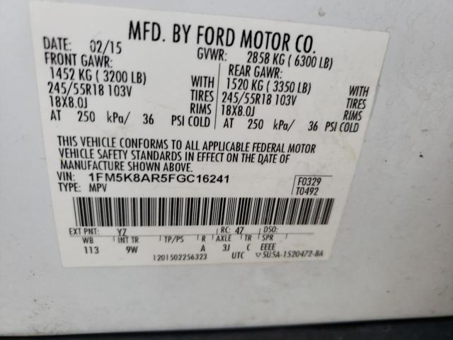2015 FORD EXPLORER P 1FM5K8AR5FGC16241