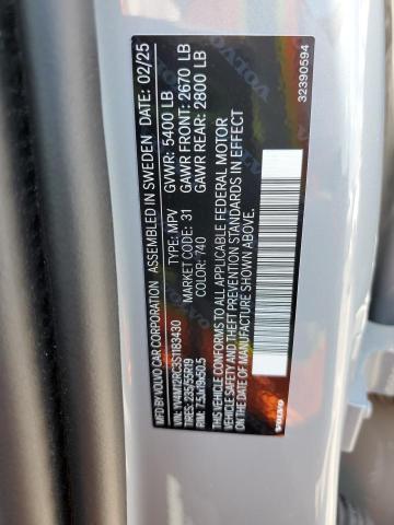 2025 VOLVO XC60 PLUS YV4M12RC3S1183430