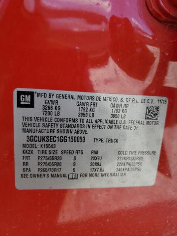 2016 CHEVROLET SILVERADO K1500 LTZ 3GCUKSEC1GG150053