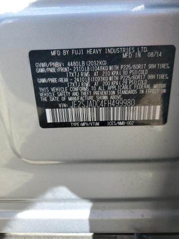 2015 SUBARU FORESTER 2 - JF2SJADC4FH499980