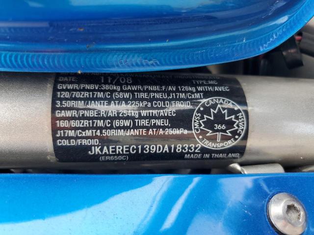 2009 KAWASAKI ER650 C - JKAEREC139DA18332