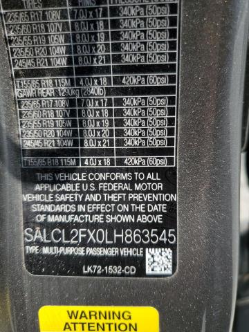 2020 LAND ROVER DISCOVERY SALCL2FX0LH863545