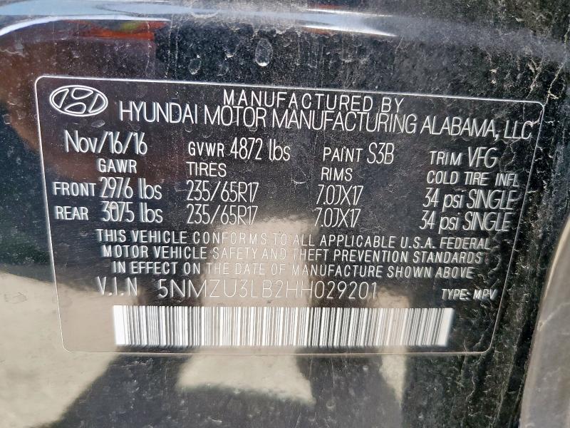 2017 HYUNDAI SANTA FE S - 5NMZU3LB2HH029201