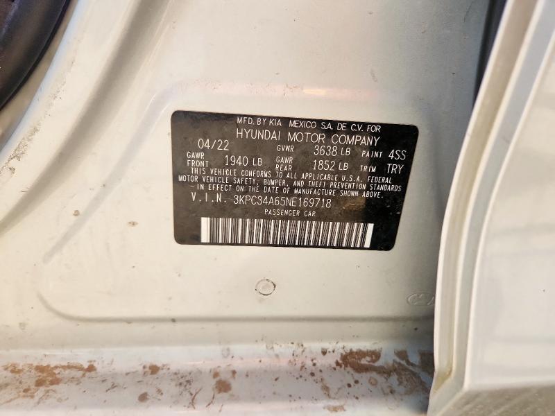 2022 HYUNDAI ACCENT LIM 3KPC34A65NE169718