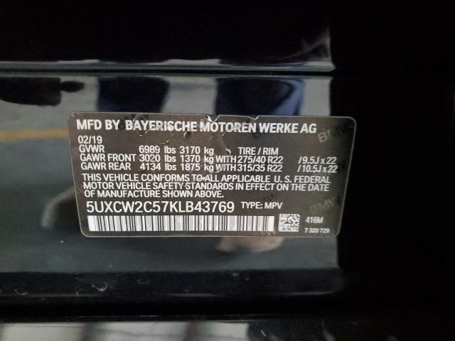 2019 BMW X7 XDRIVE4 5UXCW2C57KLB43769