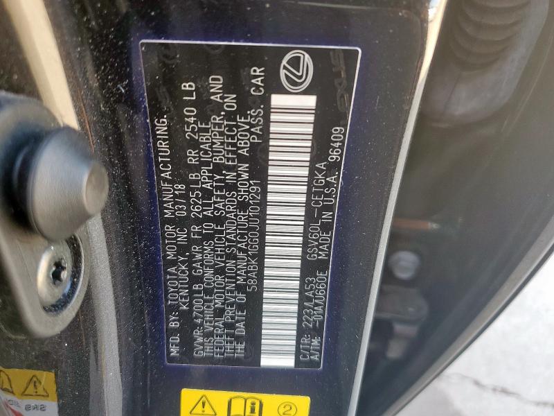 2018 LEXUS ES 350 58ABK1GG0JU101291