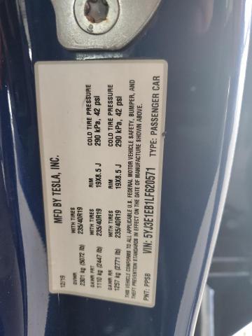 2020 TESLA MODEL 3 AW 5YJ3E1EB1LF620571