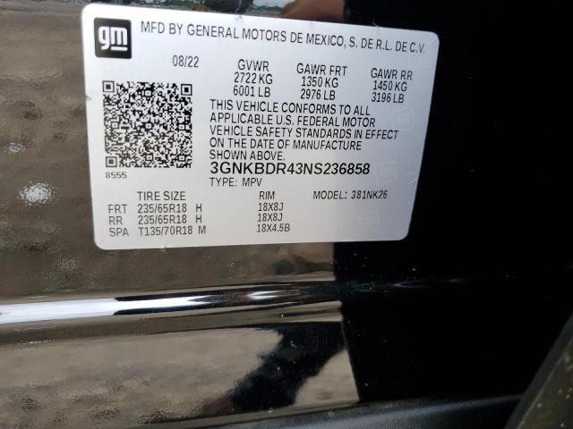 2022 CHEVROLET BLAZER 3LT 3GNKBDR43NS236858