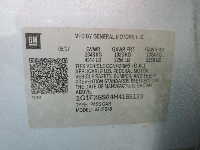 2017 CHEVROLET BOLT EV PR 1G1FX6S04H4165133