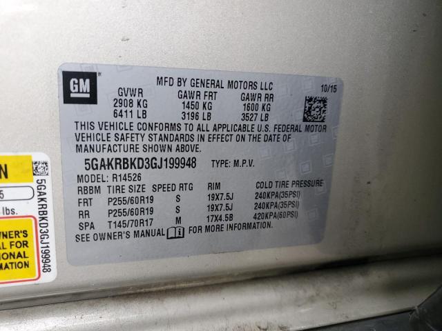 2016 BUICK ENCLAVE 5GAKRBKD3GJ199948