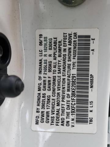 2019 HONDA CIVIC EX 19XFC1F38KE208291